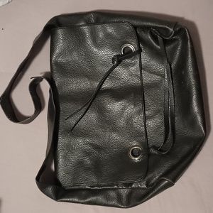 Express® black leather tote bag
